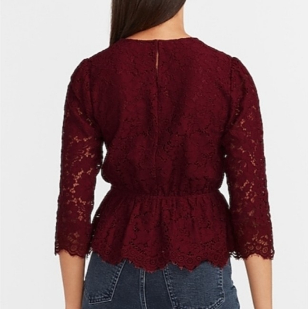 Express Peplum Lace Blouse - Picture 2 of 11